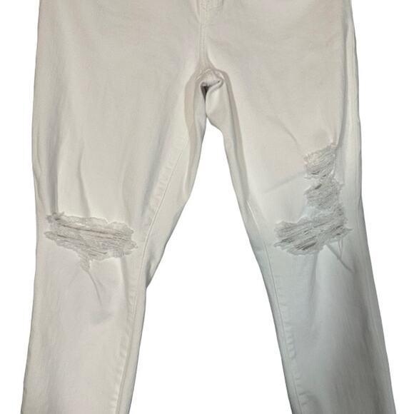 Good American White Destroyed High Rise Skinny Ankle Denim Jeans Women Sz 6/28 - Picture 4 of 8